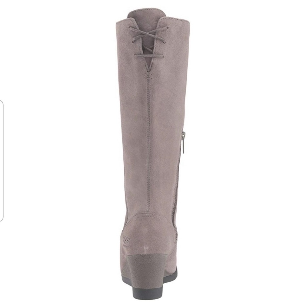 UGG Women's Taupe Suede Wedge Boots - Picture 3 of 15